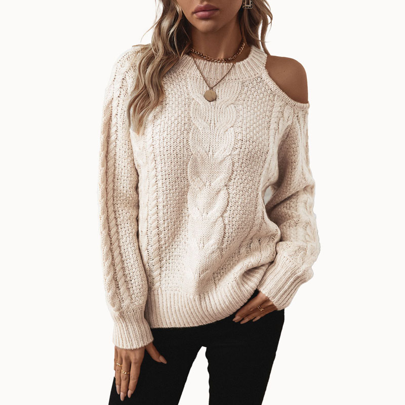 Pull en tricot à épaule nue