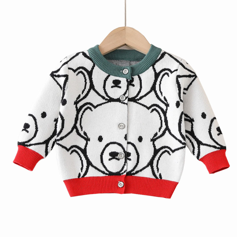 Cartoon Bear Long Manchet Cardigan Chandle Enfants
