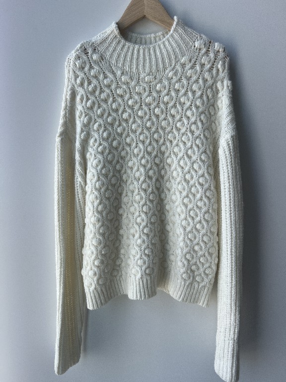 Dot Jacquard Pullover Crew Crew Neck Pull Femmes