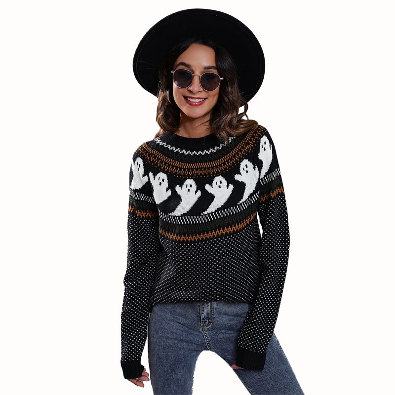 Halloween Thème Pullover Pull Femmes