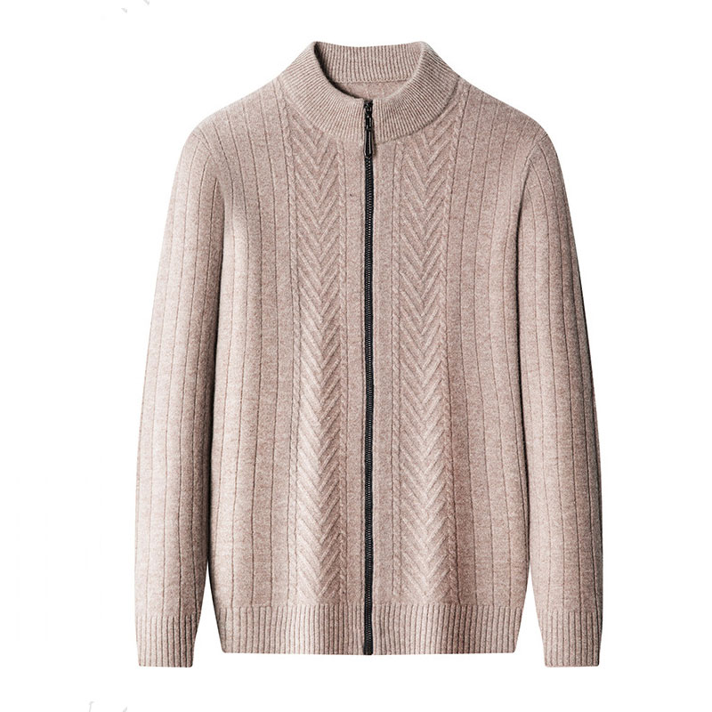 Pull cardigan en laine mérinos pour hommes