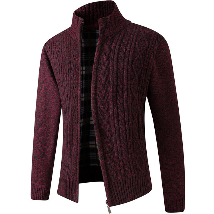 Pull cardigan à glissière de câble à cou mack