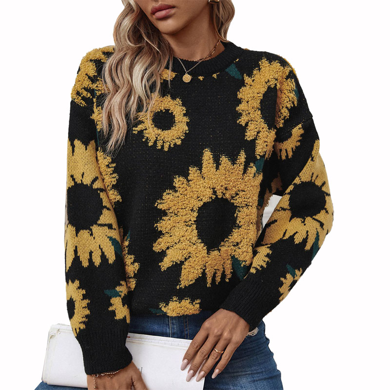 Pull pull de couche à l'équipage des tournesols