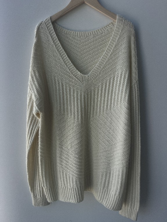 Pull en laine en tricot en V pour femmes