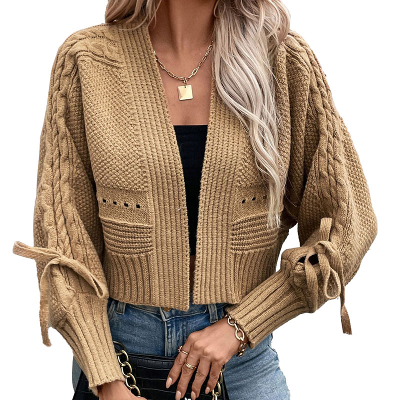 Pull en tricot à cardigan court